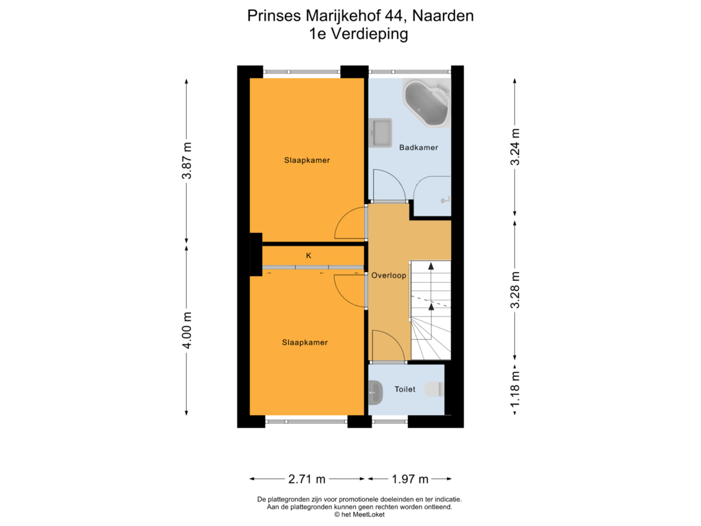 Bekijk plattegrond van 1e Verdieping van Prinses Marijkehof 44