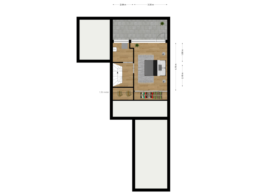 View floorplan of Zolder of Dilletuin 47