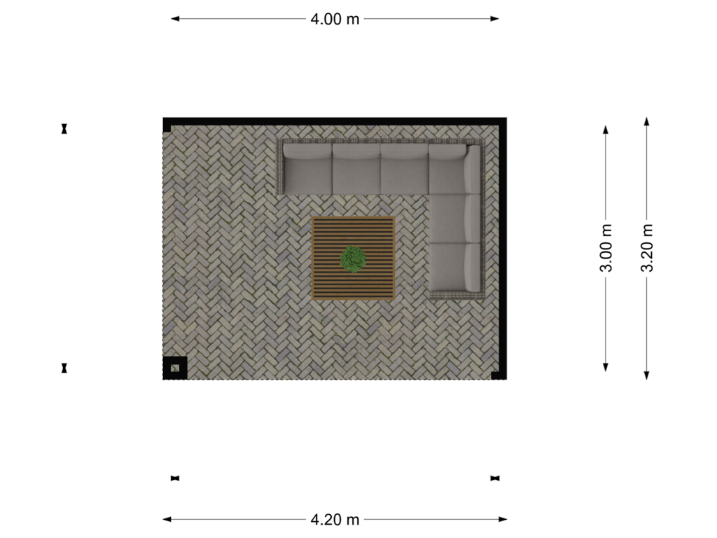 View floorplan of Overkapping of Pastoor Kuypersstraat 13-A