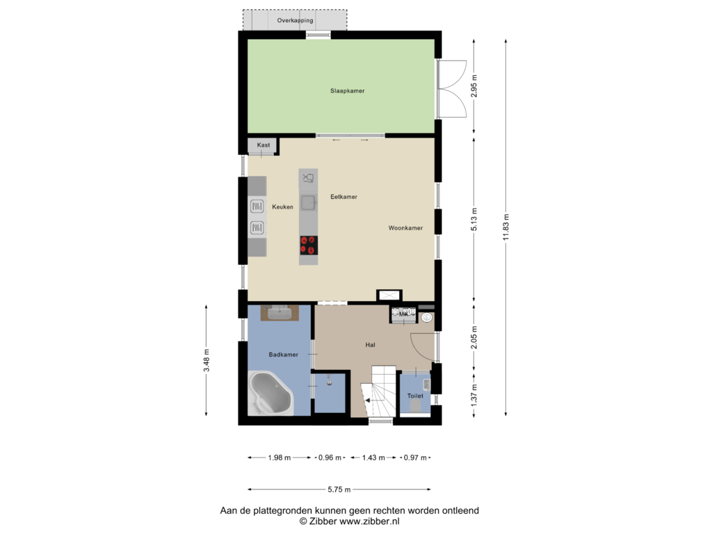 Bekijk plattegrond van Bijgebouw van Vogelenzangsestraat 7