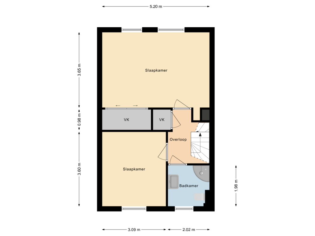 Bekijk plattegrond van 1e Verdieping van Groen-blauwlaan 52