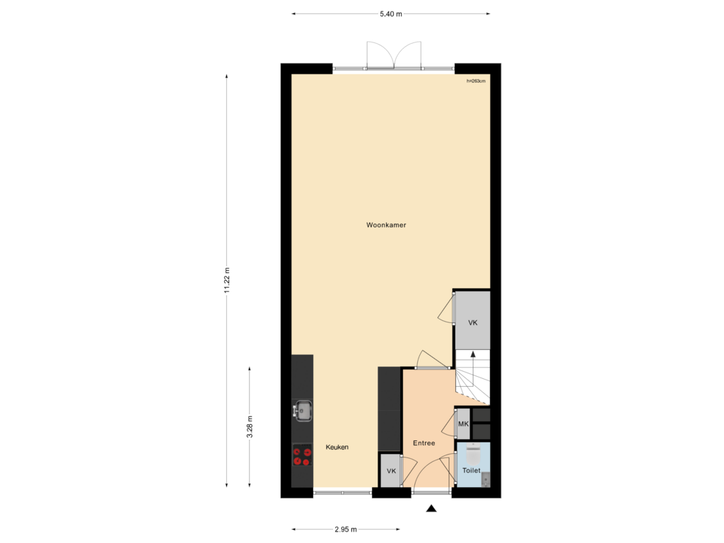 View floorplan of Begane Grond of Burgemeester Middelberglaan 91