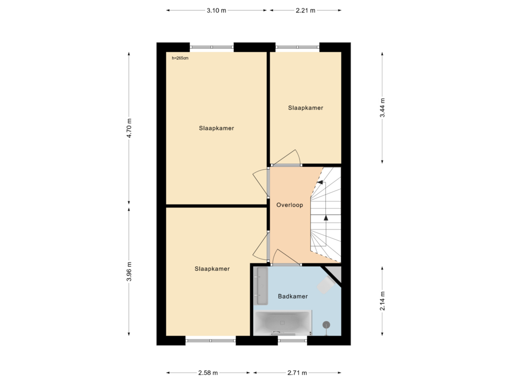 View floorplan of 1e Verdieping of Burgemeester Middelberglaan 91