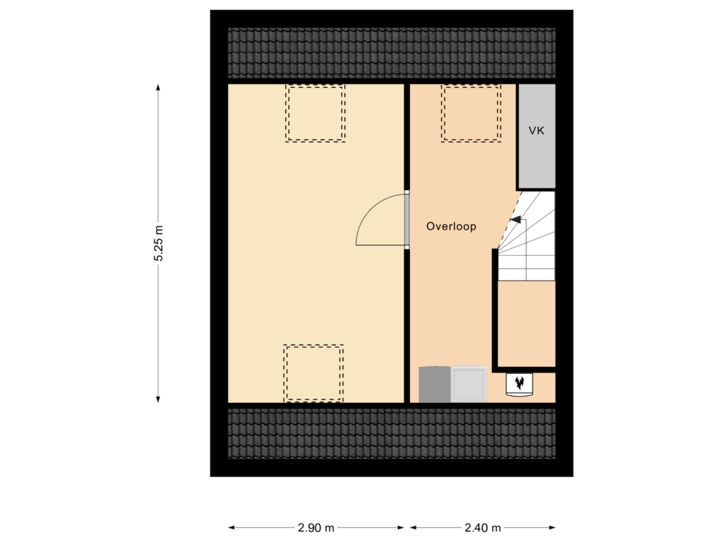 View floorplan of 2e Verdieping of Burgemeester Middelberglaan 91