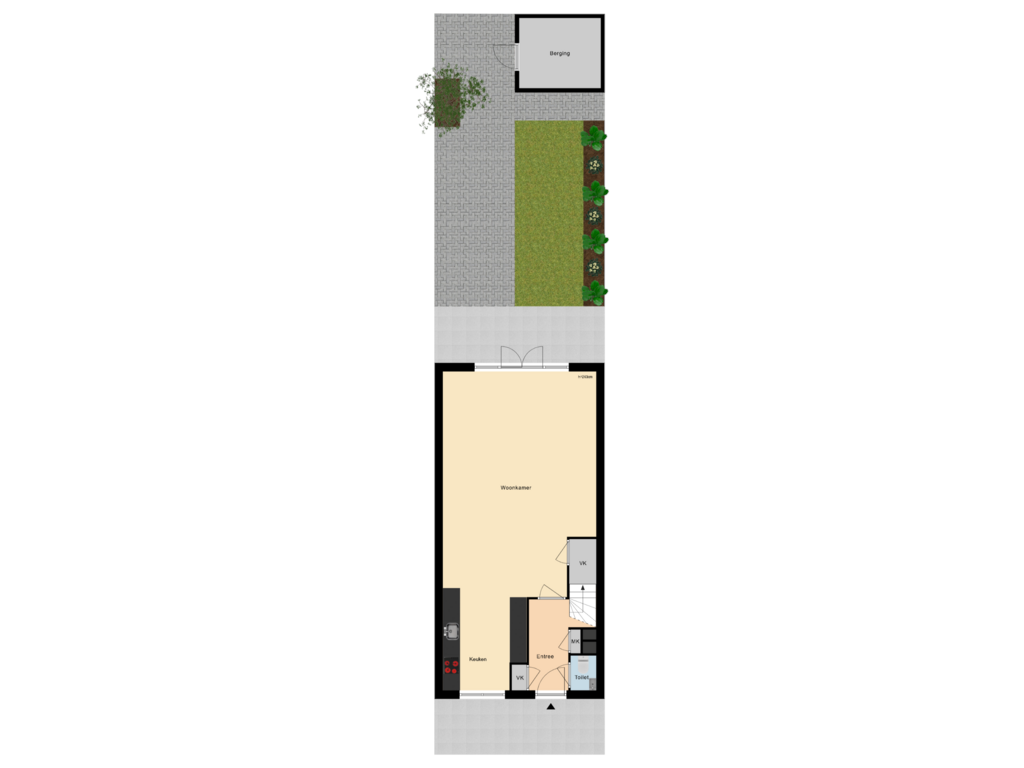 View floorplan of Kadastrale Kaart of Burgemeester Middelberglaan 91