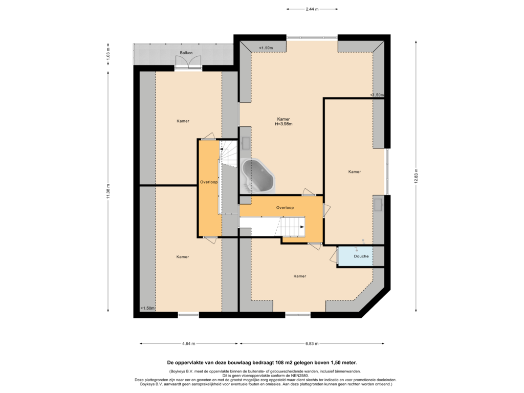 Bekijk plattegrond van 2e Verdieping van Bergweg 219