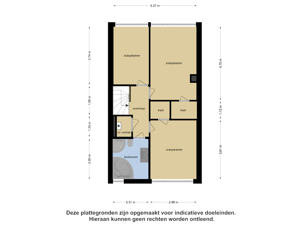 Bekijk plattegrond van Tweede Verdieping van 't Kerkestuk 81