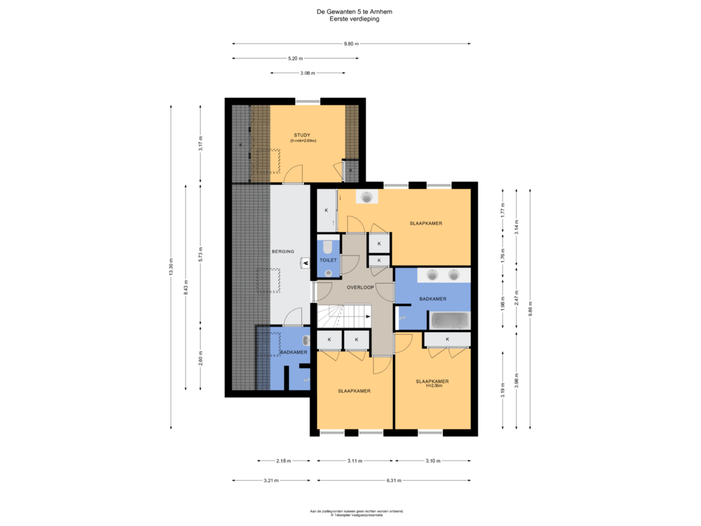 Bekijk plattegrond van Eerste verdieping van De Gewanten 5