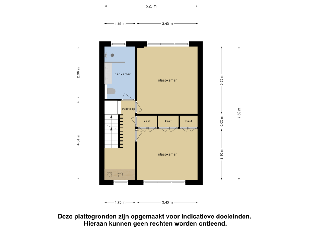 Bekijk plattegrond van Eerste Verdieping van Dahliastraat 1