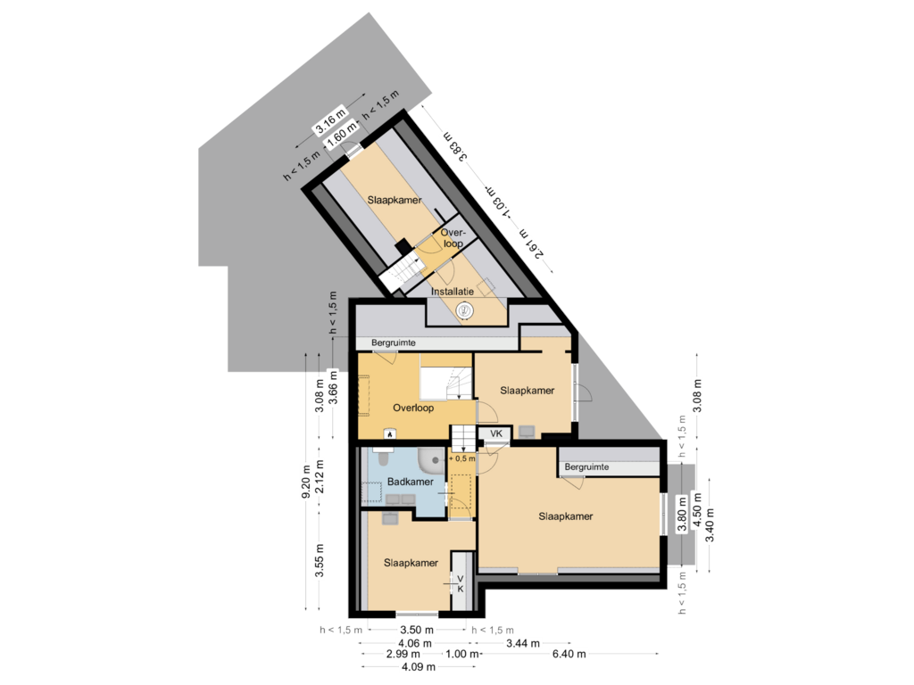 Bekijk plattegrond van Verdieping van Horsterweg 194