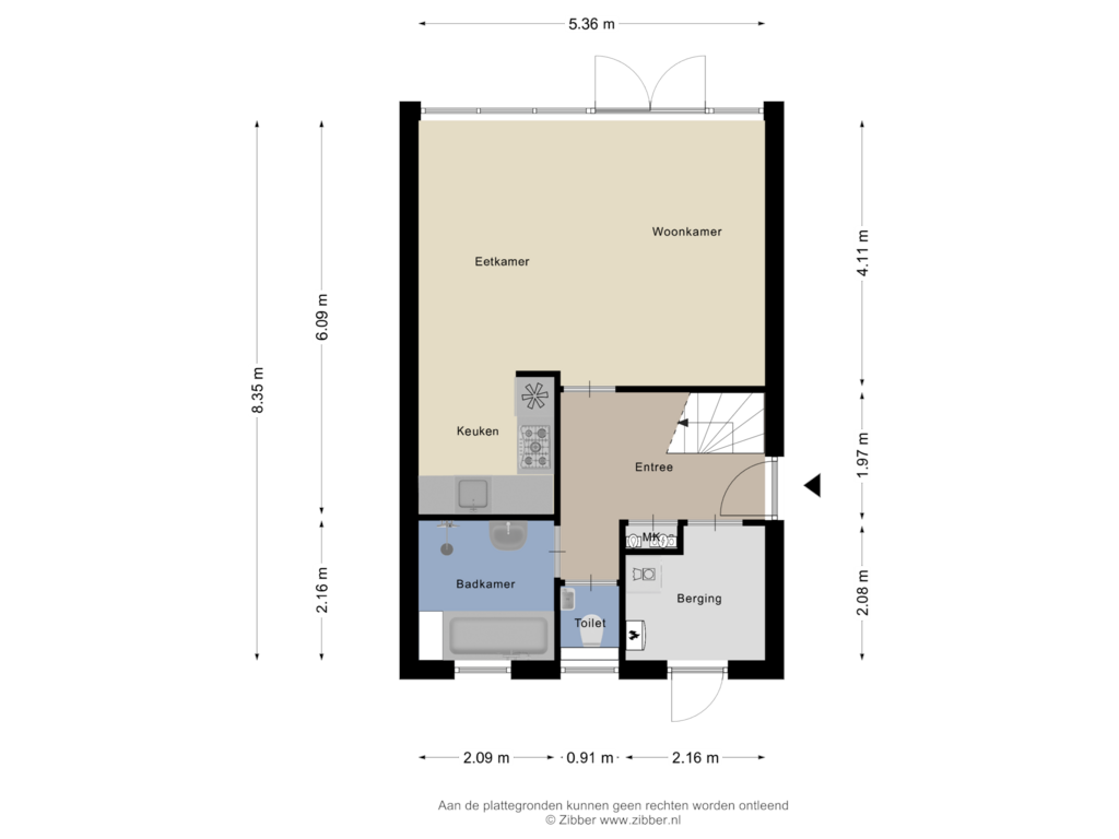 Bekijk plattegrond van Begane Grond van Heuvelweg 3