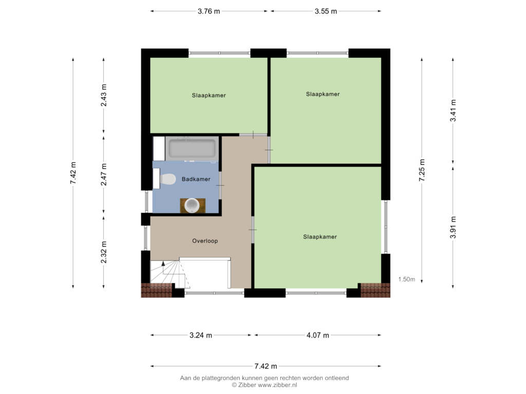 Bekijk plattegrond van Eerste Verdieping van Duivenstraat 76