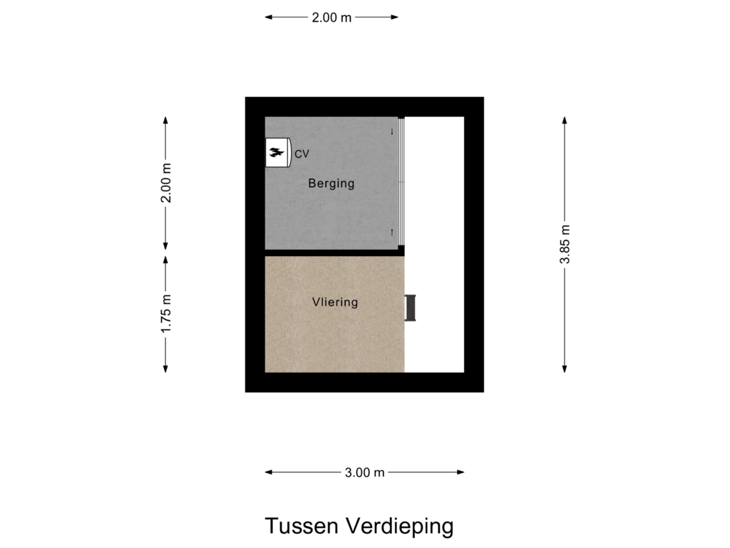 View floorplan of Tussen Verdieping of Juliana van Stolbergstraat 52