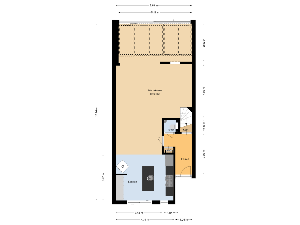 View floorplan of Begane grond of Rietmeent 88