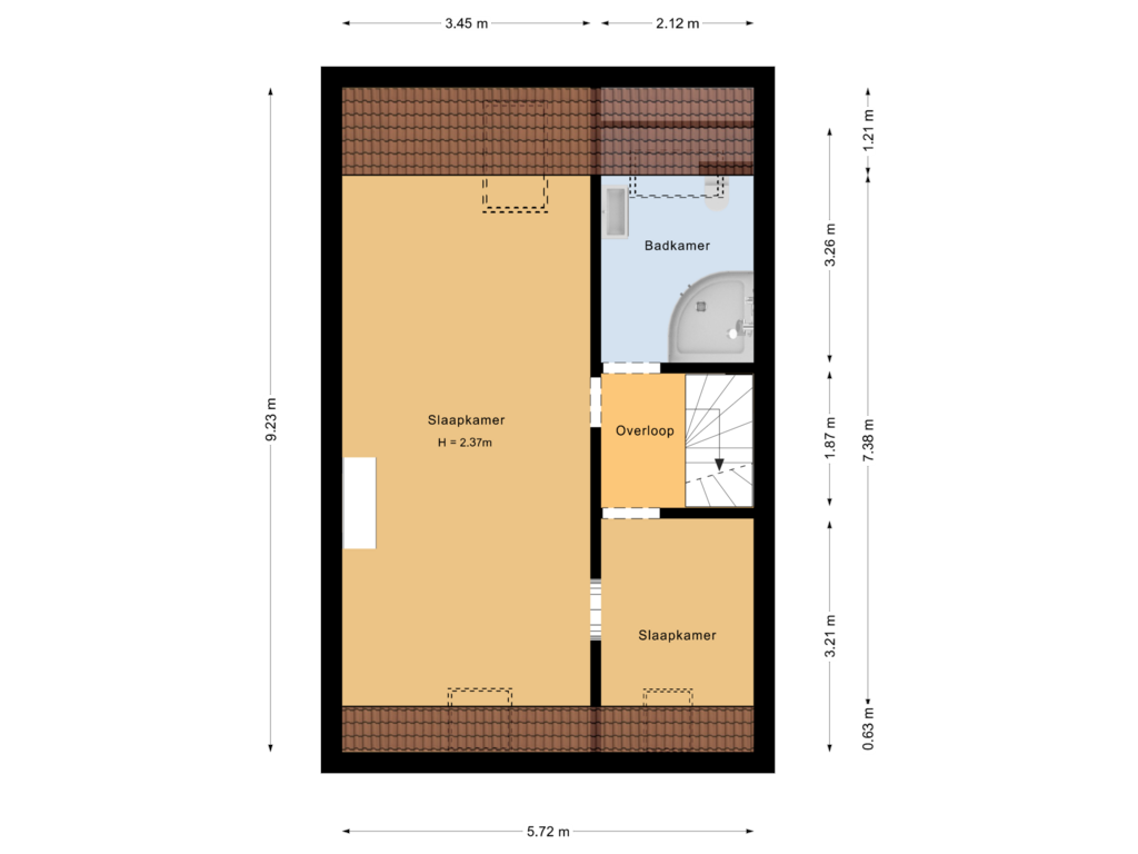 View floorplan of Eerste verdieping of Rietmeent 88