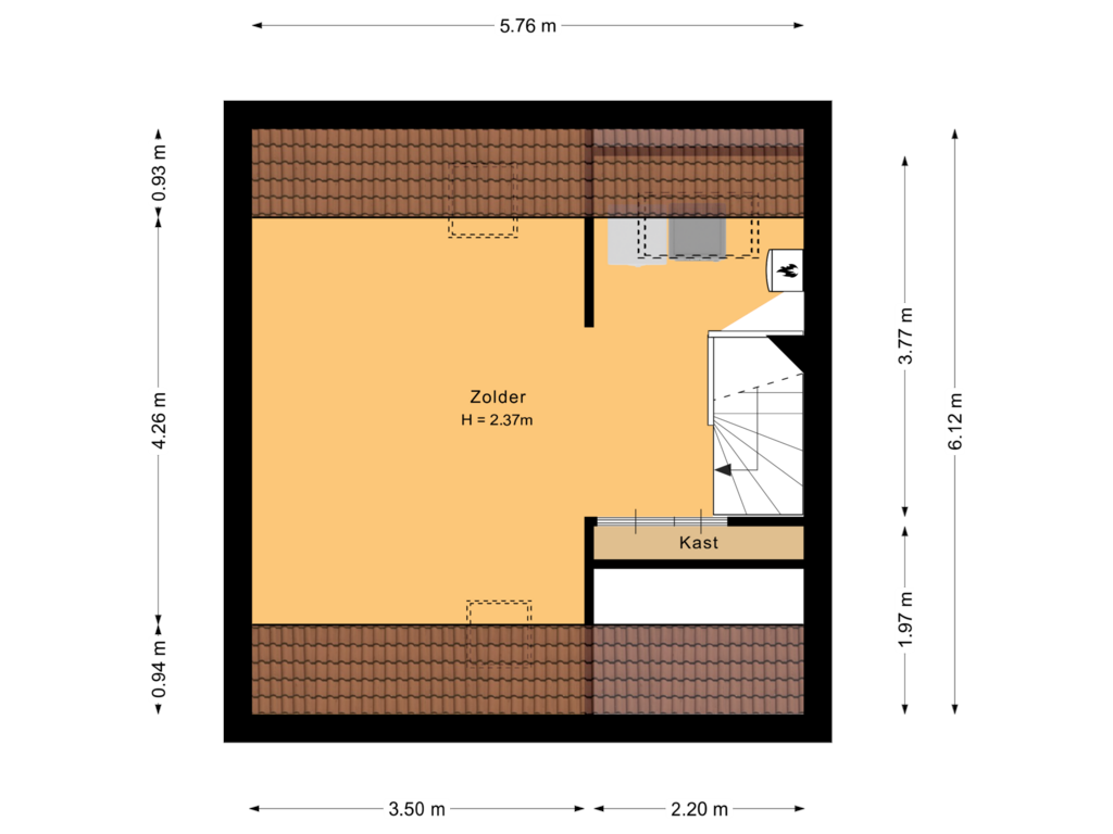 View floorplan of Tweede verdieping of Rietmeent 88