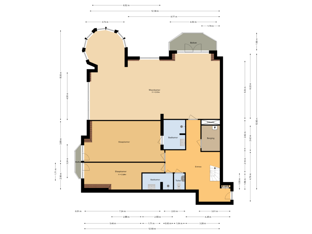 View floorplan of Appartement of Jan van Henegouwenweg 39