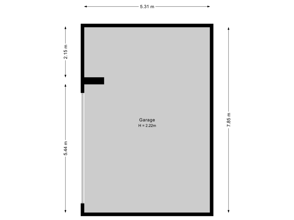 View floorplan of Garage of Jan van Henegouwenweg 39