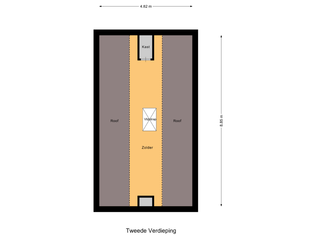 Bekijk plattegrond van Tweede Verdieping van Oirschotseweg 64