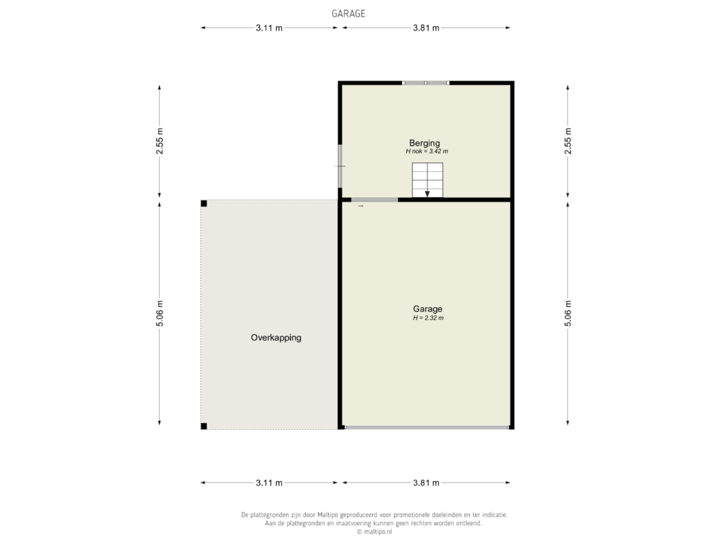 Bekijk plattegrond van Garage van Blankertseweg 9