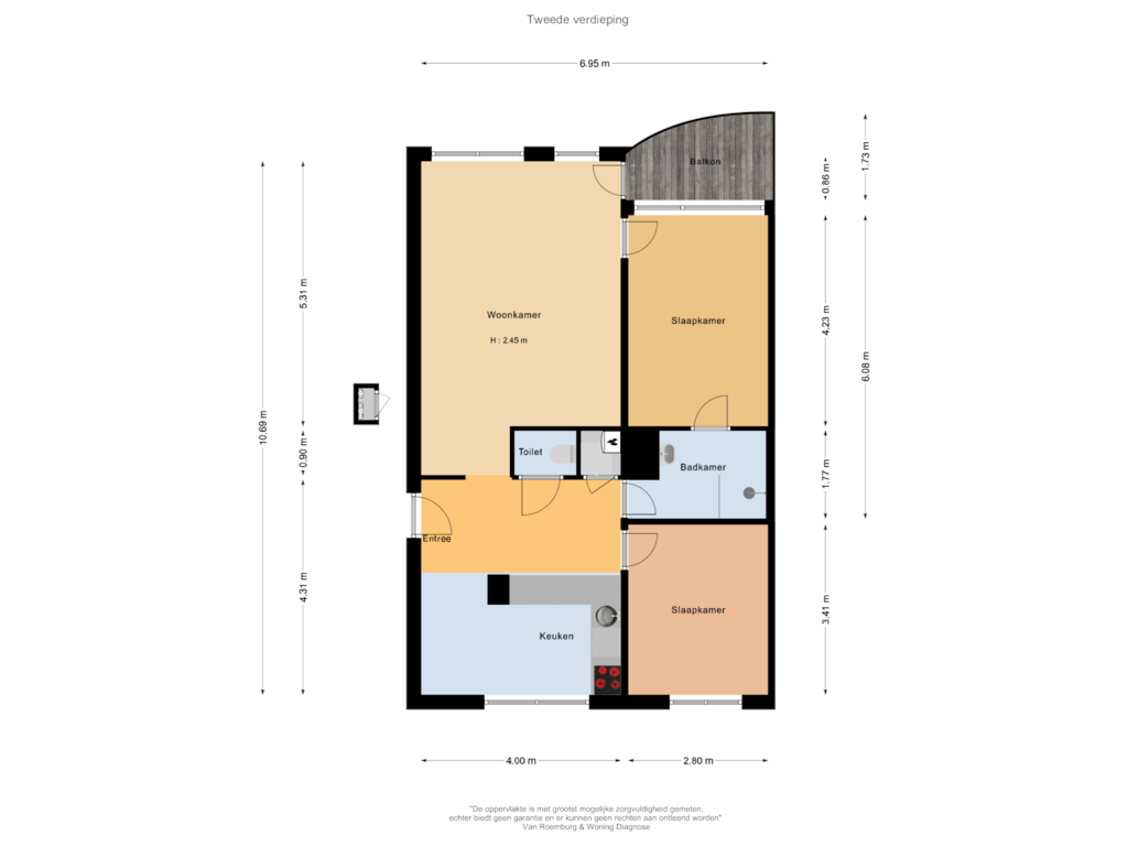 Bekijk plattegrond van Tweede verdieping van J.C. van Epenstraat 15