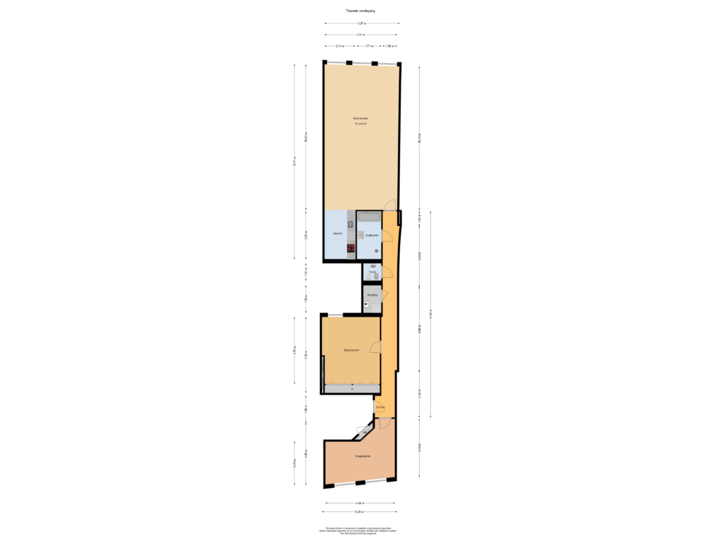 View floorplan of Tweede verdieping of Warmoesstraat 18-C