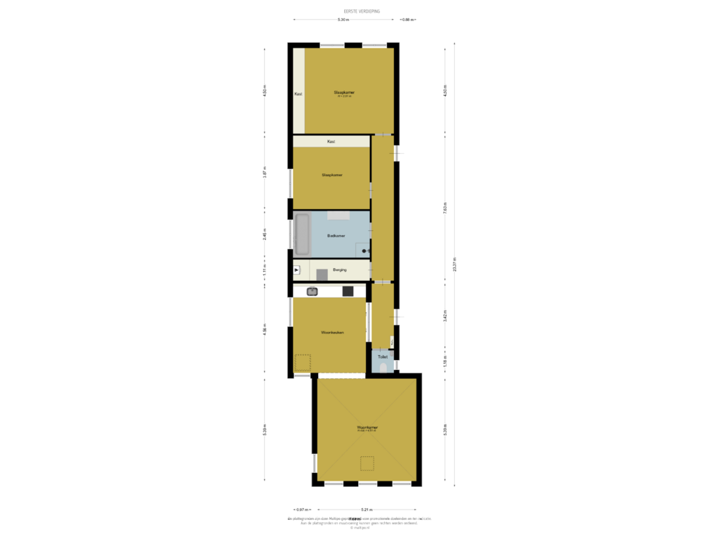 View floorplan of Eerste verdieping of Dorpsplein 22