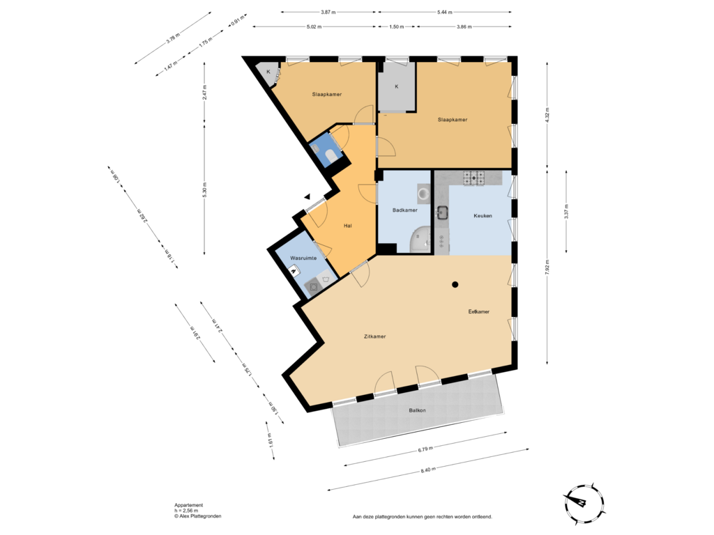 Bekijk plattegrond van Appartement van Damstraat 21