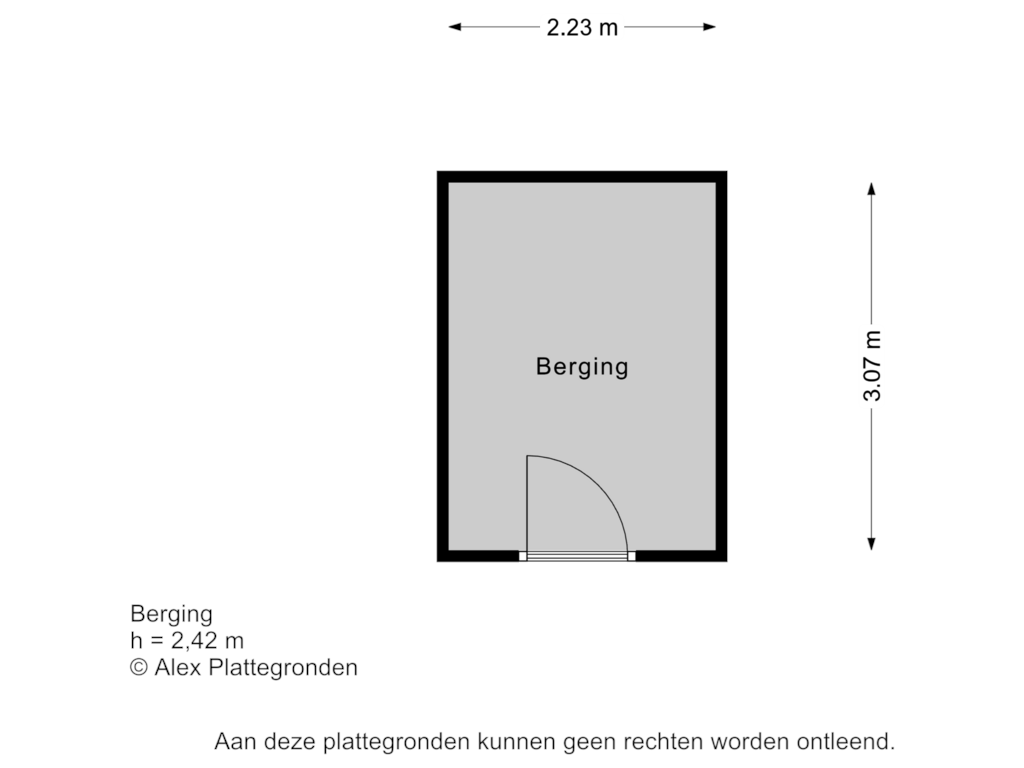 Bekijk plattegrond van Berging van Damstraat 21