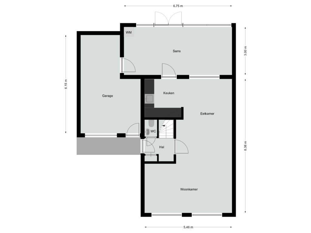 Bekijk plattegrond van Begane grond van Dopheidestraat 16