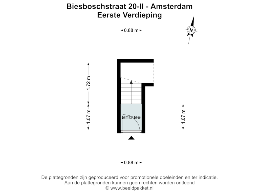 Bekijk plattegrond van EERSTE VERDIEPING van Biesboschstraat 20-2