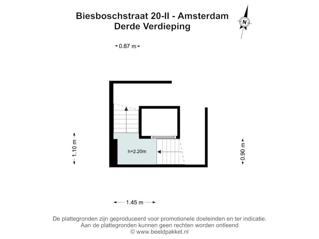 Bekijk plattegrond van DERDE VERDIEPING van Biesboschstraat 20-2