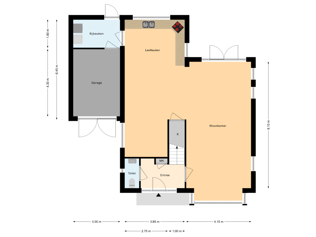 View floorplan of Begane Grond of Provencelaan 4