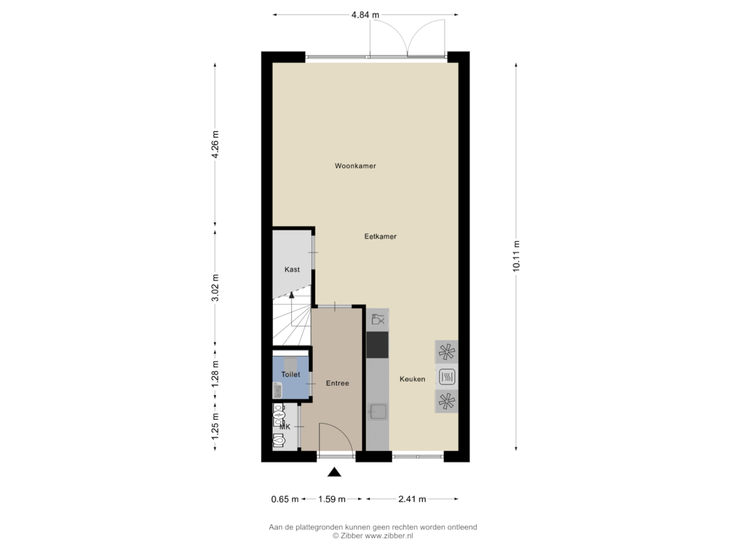 Bekijk plattegrond van Begane grond van Kanselierstuin 22