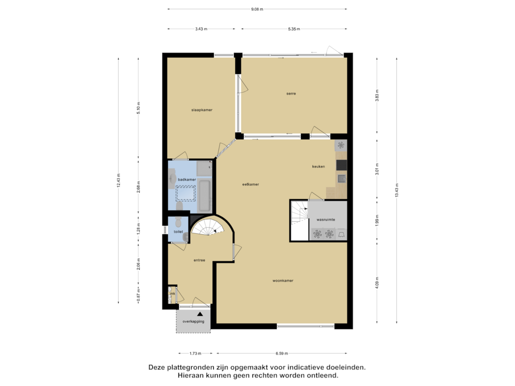 View floorplan of Begane Grond of Jacob Merlostraat 22-A