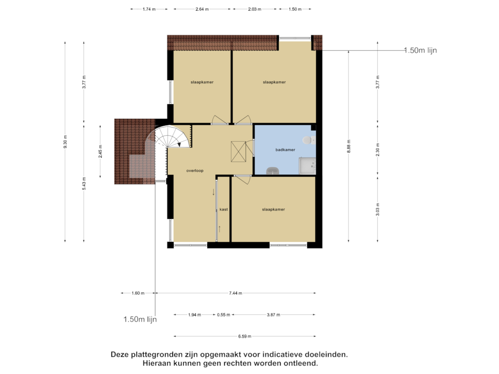 View floorplan of Eerste Verdieping of Jacob Merlostraat 22-A