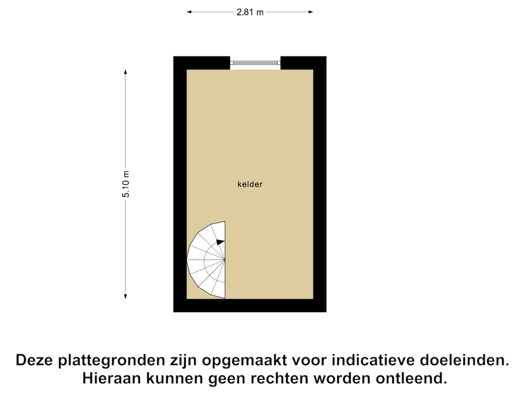 View floorplan of Kelder of Jacob Merlostraat 22-A