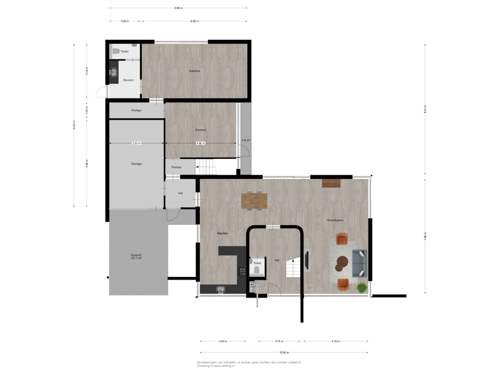 Bekijk plattegrond van Woonlaag 1 van Noetselerweg 55