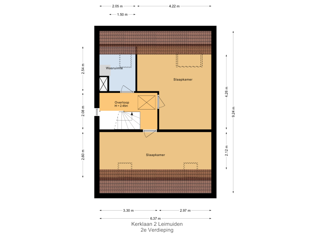 Bekijk plattegrond van 2e Verdieping van Kerklaan 2