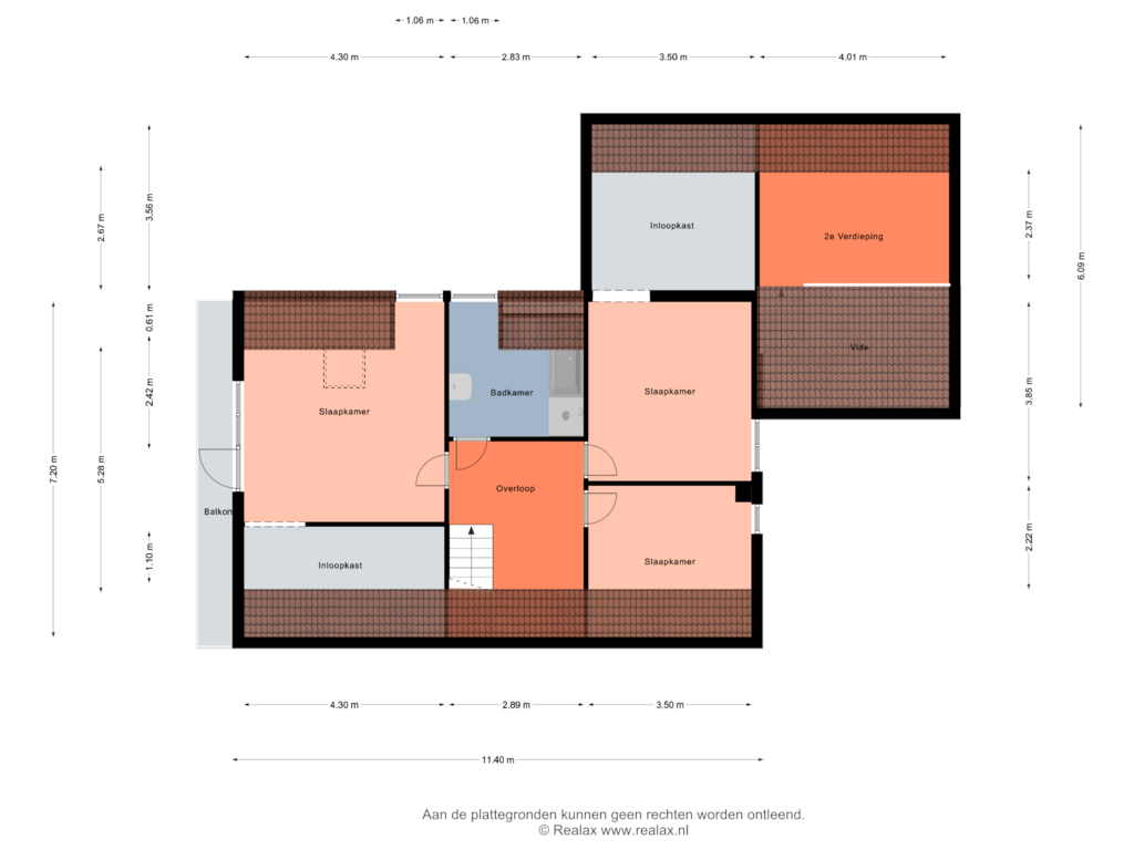 View floorplan of Verdieping 1 of Heuvelweg 26