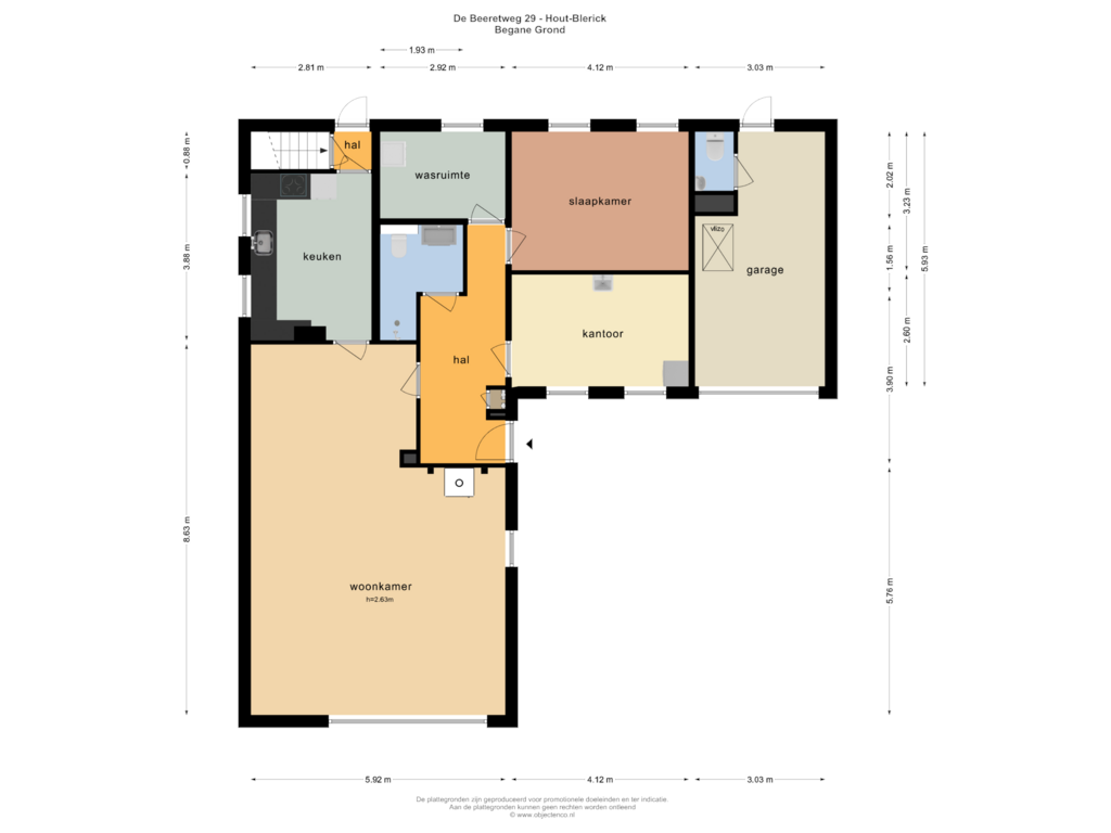 Bekijk plattegrond van Begane Grond van De Beeretweg 29