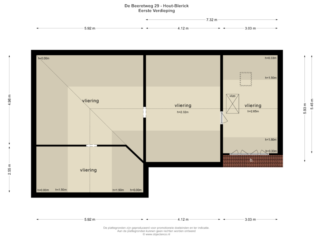 Bekijk plattegrond van Eerste Verdieping van De Beeretweg 29