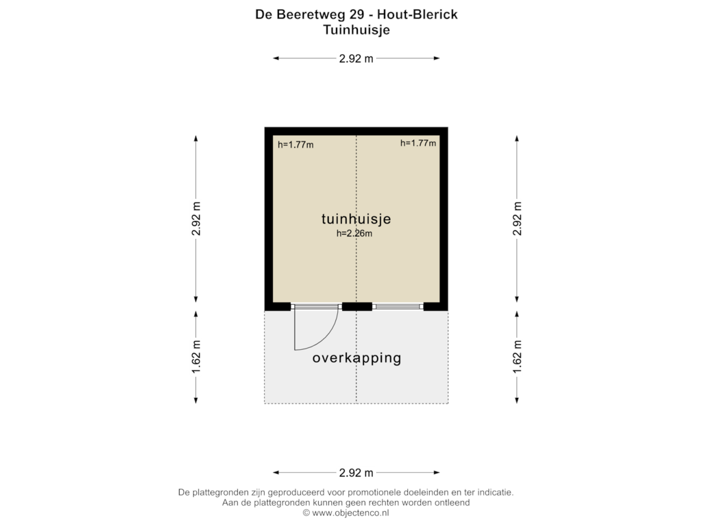 Bekijk plattegrond van Tuinhuisje van De Beeretweg 29