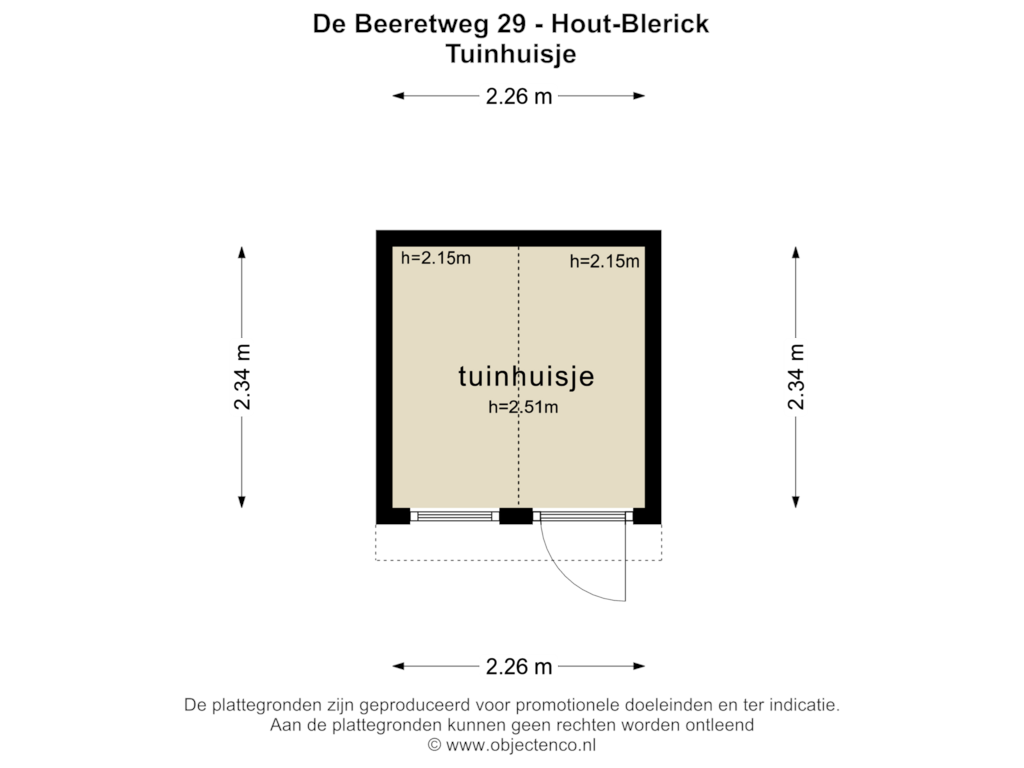 Bekijk plattegrond van Tuinhuisje van De Beeretweg 29