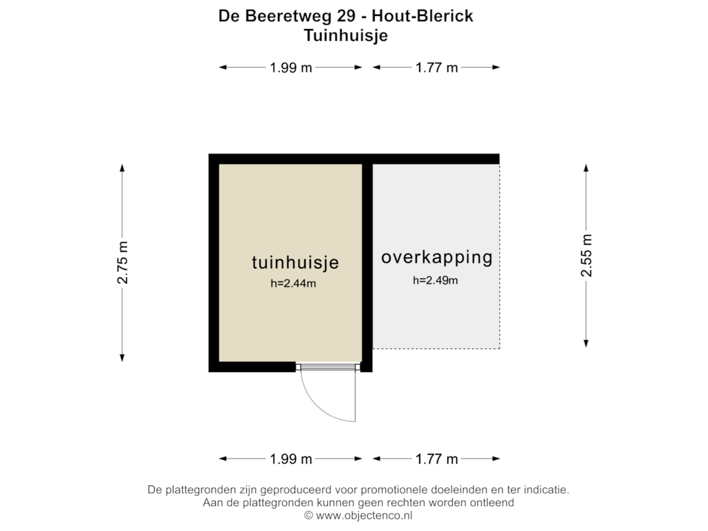 Bekijk plattegrond van Tuinhuisje van De Beeretweg 29