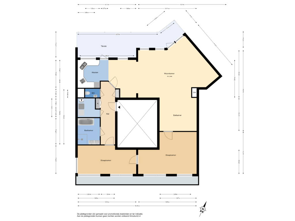 View floorplan of 3e verdieping of Zandzeggelaan 15