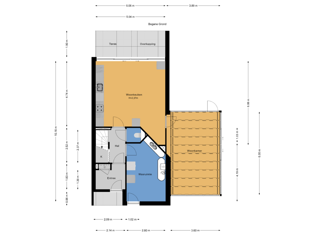 Bekijk plattegrond van Begane Grond van Merelstraat 18