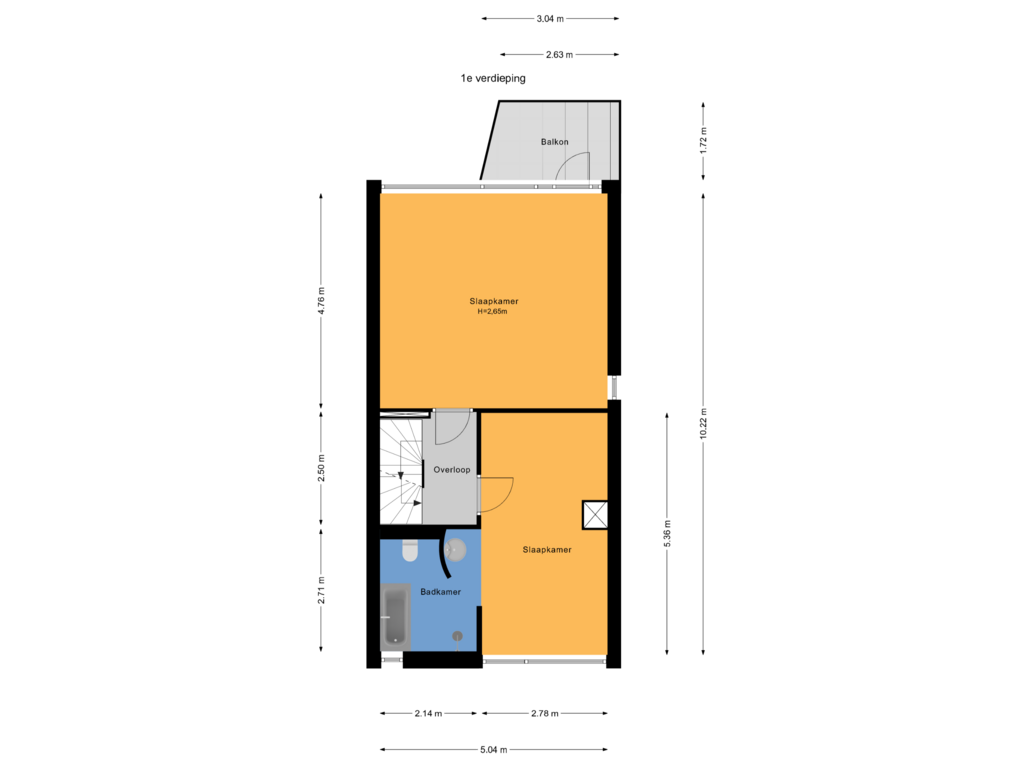 Bekijk plattegrond van 1e Verdieping van Merelstraat 18