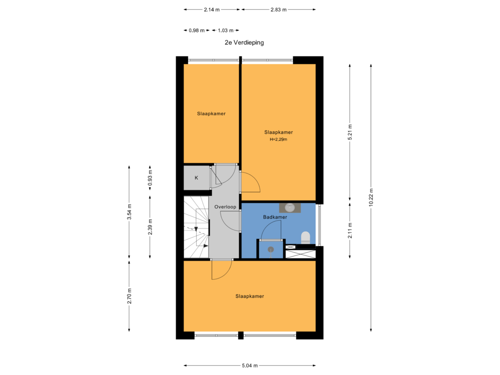 Bekijk plattegrond van 2e Verdieping van Merelstraat 18