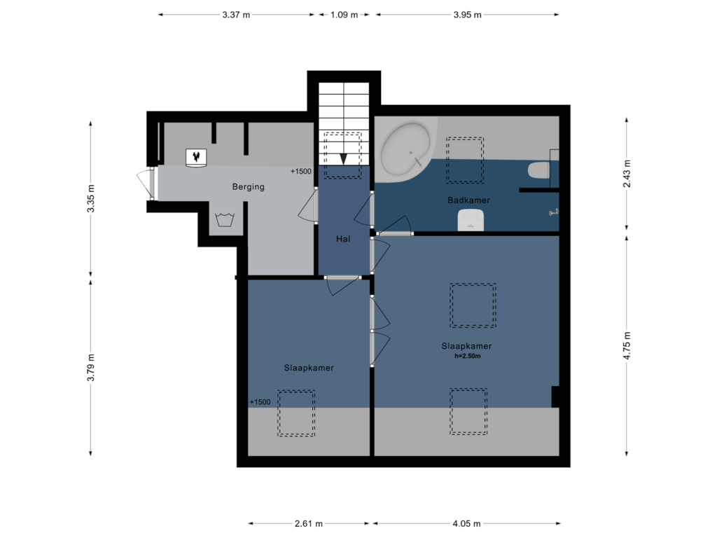 View floorplan of 4e verdieping of Joh.M. Coenenstraat 60